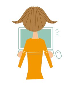 ネット検索してる女性